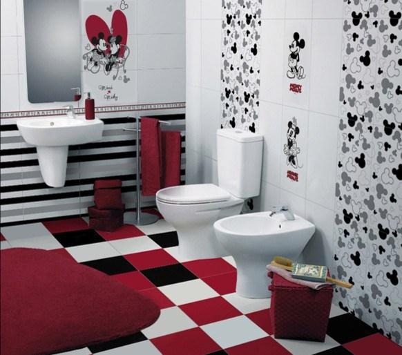 Childrens Bathroom with Disney Tiles contemporaneo-cuarto-de-bano