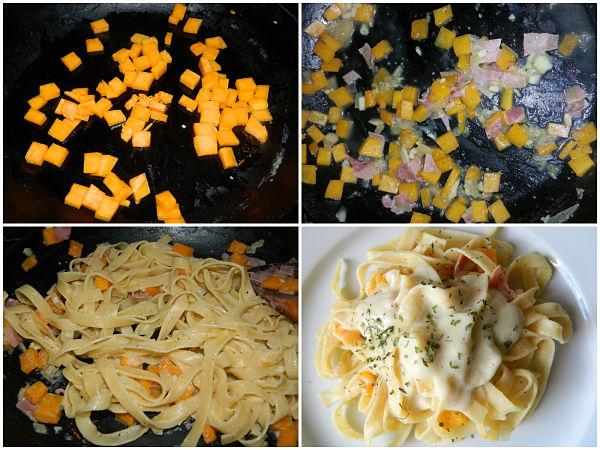 pasta con bechamel de calabacín