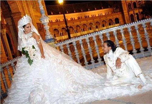 Foto de novios tras boda gitana