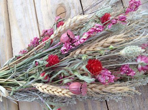 Ramo de novia con espigas de trigo