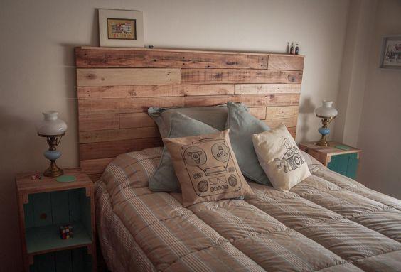 cabeceros de palet con repisa