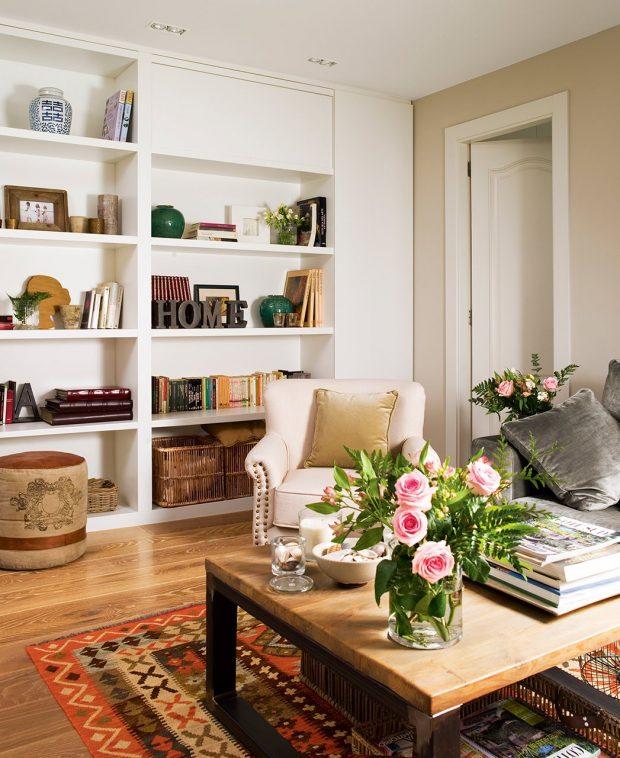 distribuir salon con estanterias