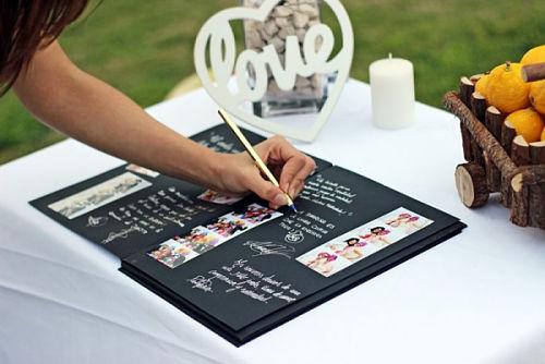 Firmas con fotos de los novios