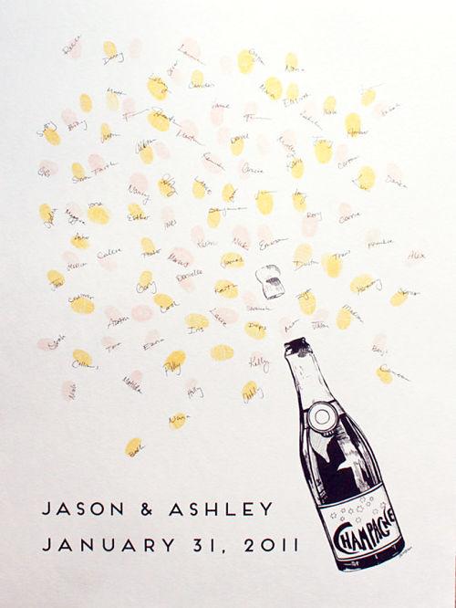 Libro de firmas con huellas de burbujas