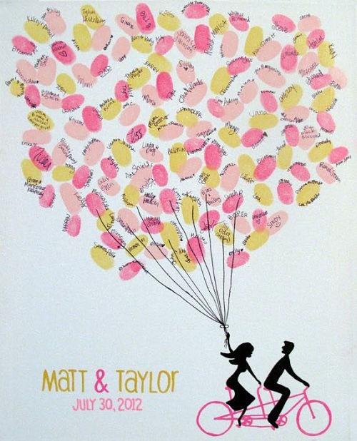 Libro de firmas con huellas