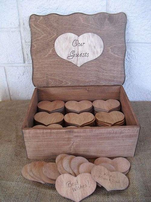 Libro de firmas en caja de madera