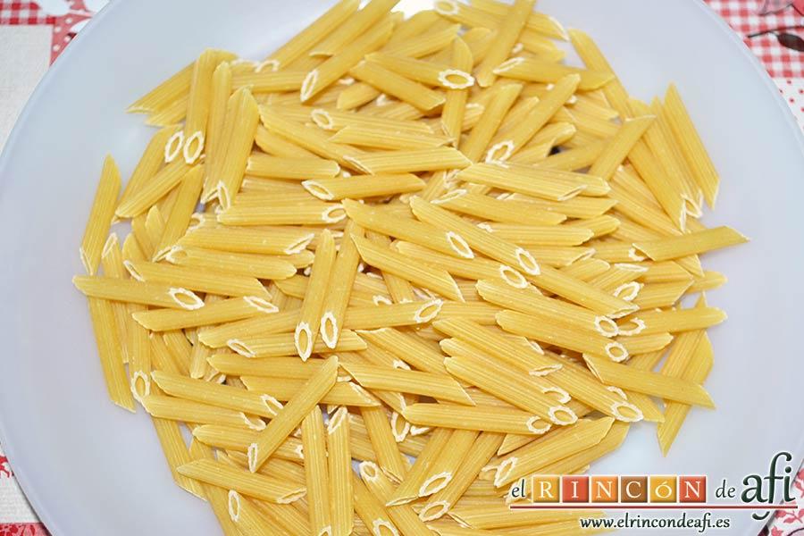 Bacalao a la calesera, pesar la pasta