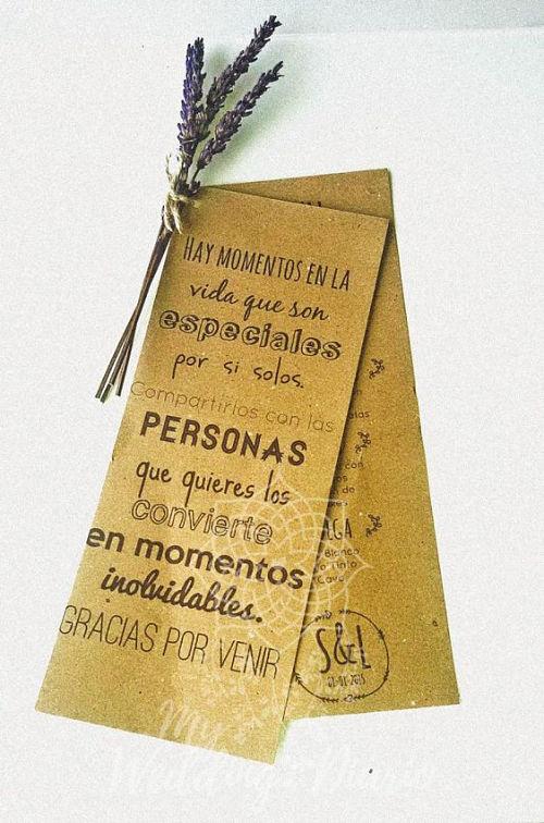 Minuta junto a mensaje de agradecimiento