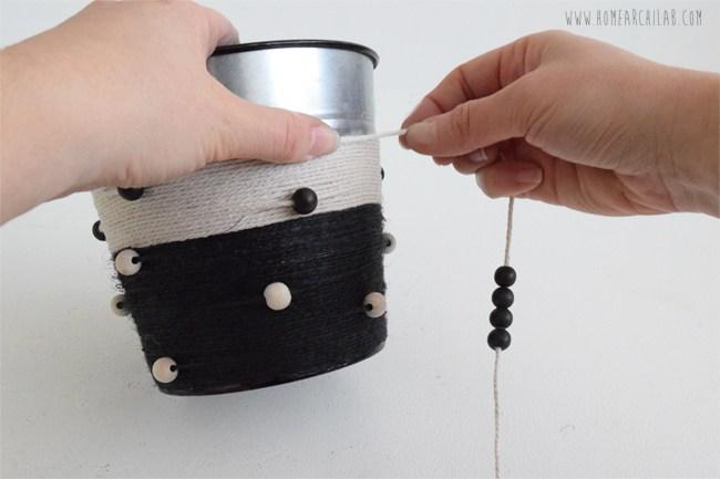 personalizar macetas con cuerda