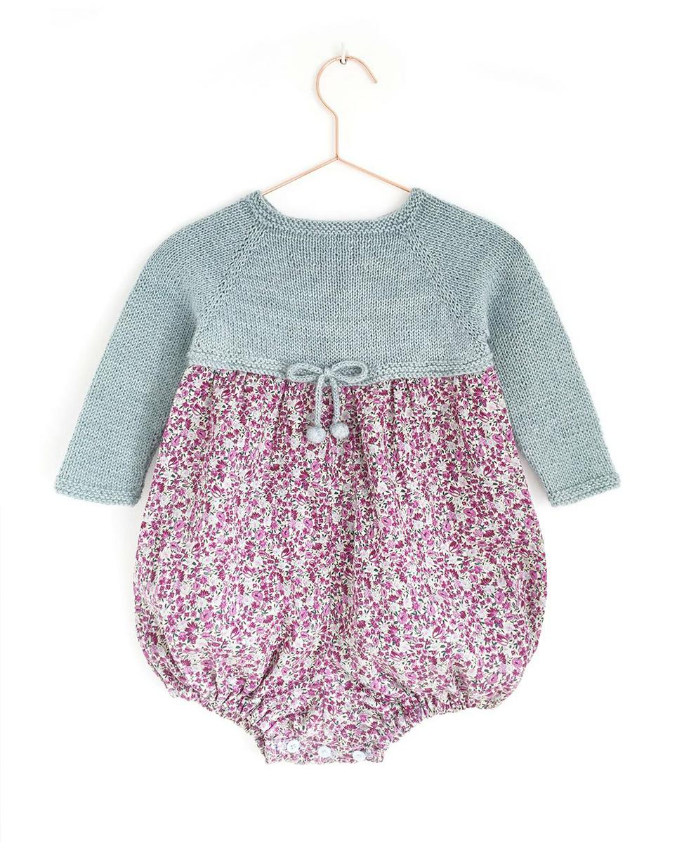 Cómo hacer un pelele de punto y tela combinado de bebé DIY - Tutorial y Patrón