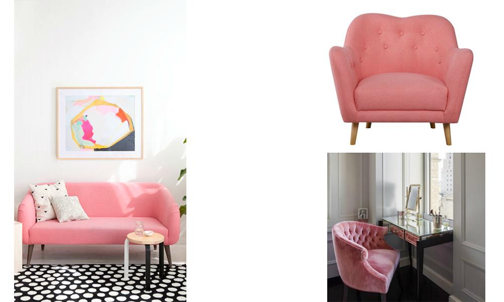sillón rosa