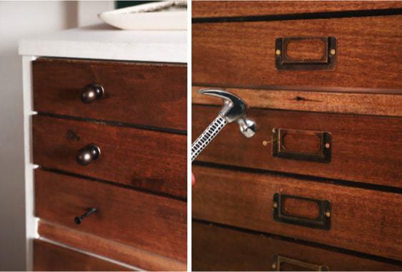 comoda en archivador - colocar pomos y portaetiquetas