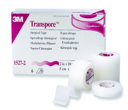 3M Transpore Surgical Medical First-Aid Plastic Tape 1/2" x 10 Yards Non-Sterile - 12 Rolls #1527-0
