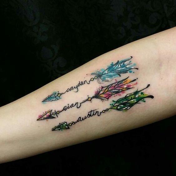 Tatuajes, Tatuadores y amantes de los tatuajes Tatuajes de flechas y nombres Símbolos 