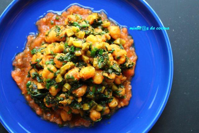 Ensalada de garbanzos y espinacas