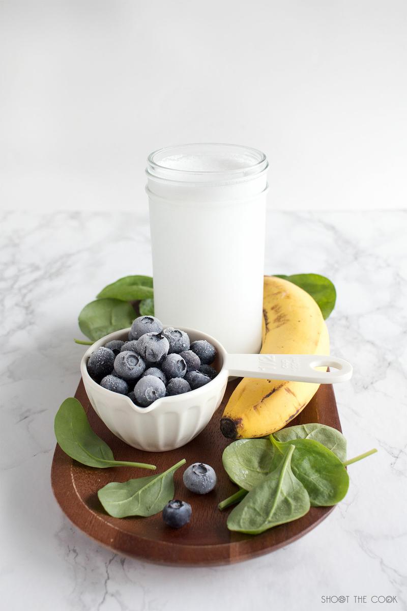 batido de arandanos y coco