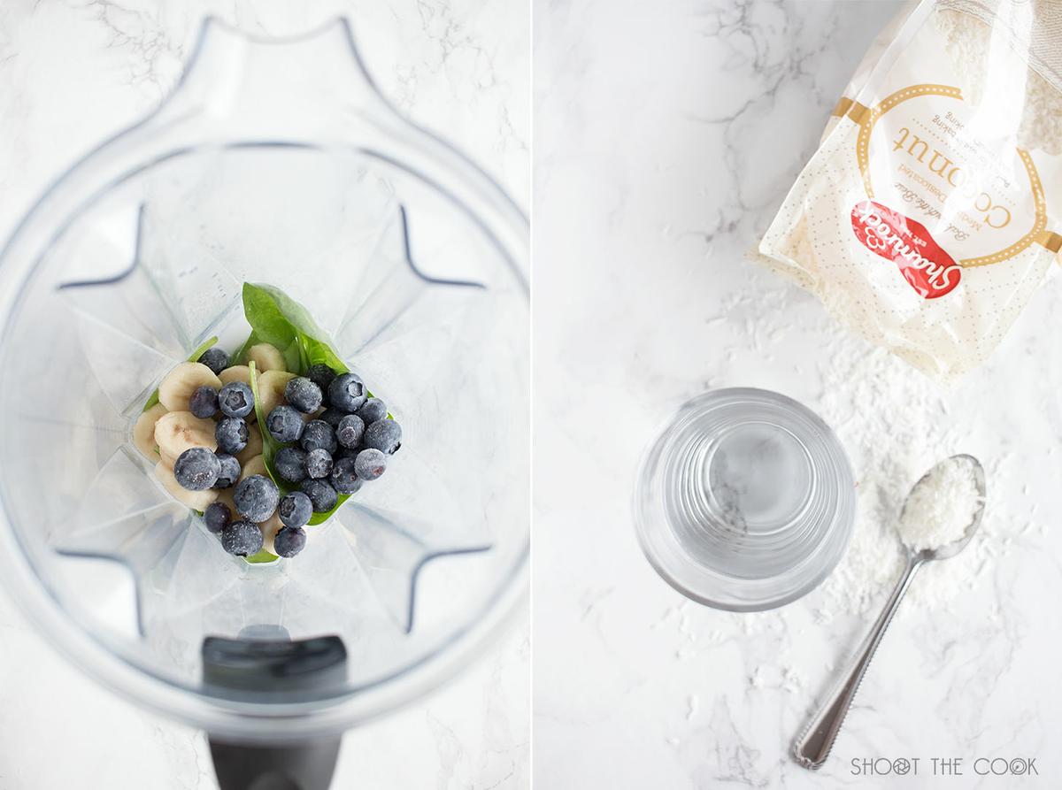 batido de arandanos y coco