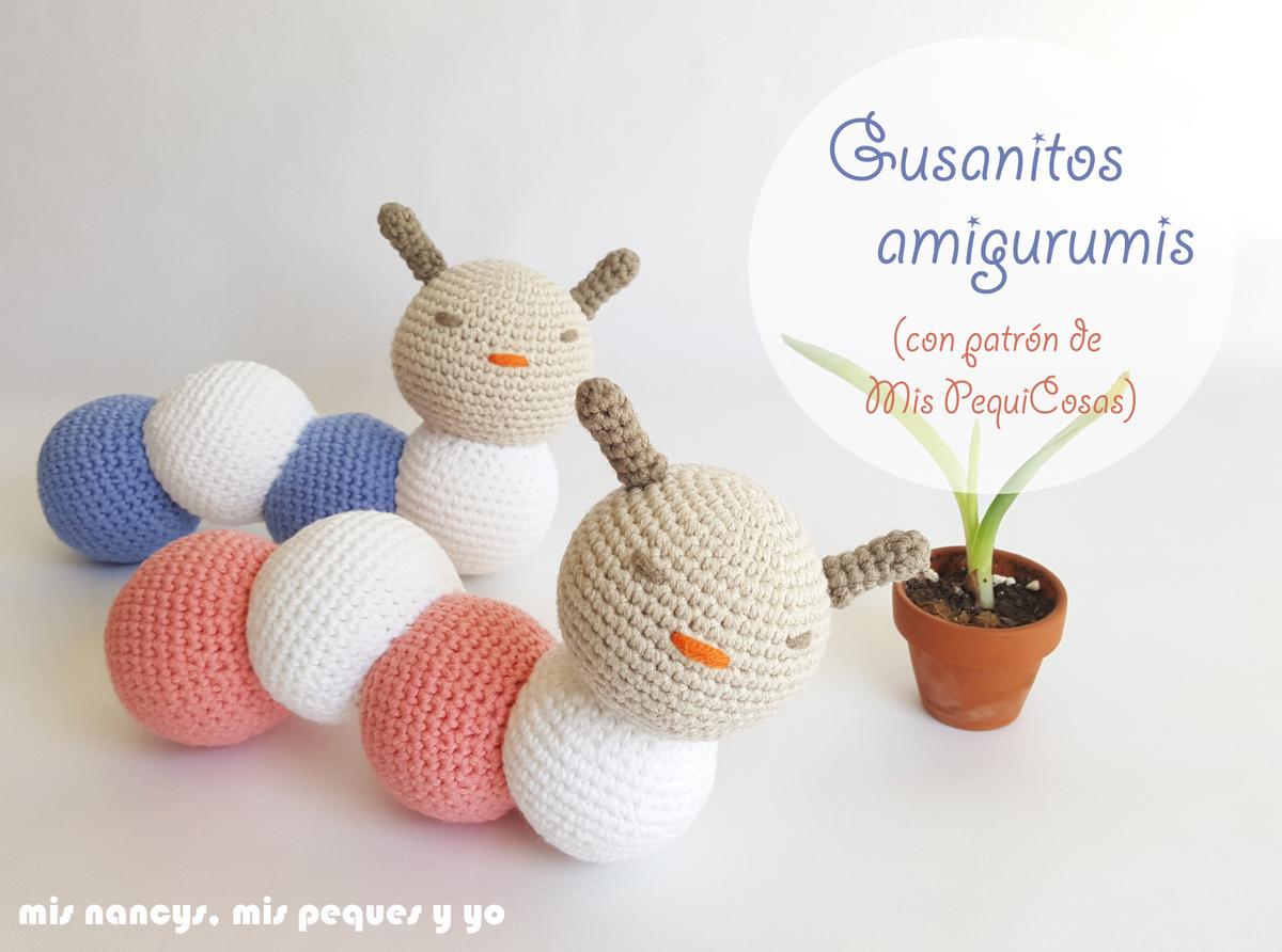 mis nancys, mis peques y yo, pareja de gusanitos amigurumis