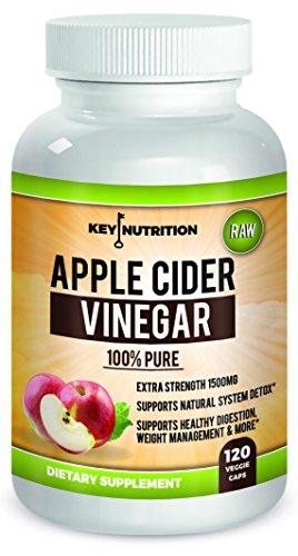 Apple Cider Vinegar 1500mg, 100% Organic, Pure & Raw Healthy Blood Sugar , Weight Loss, Digestion & Detox Support - 60 day Supply.