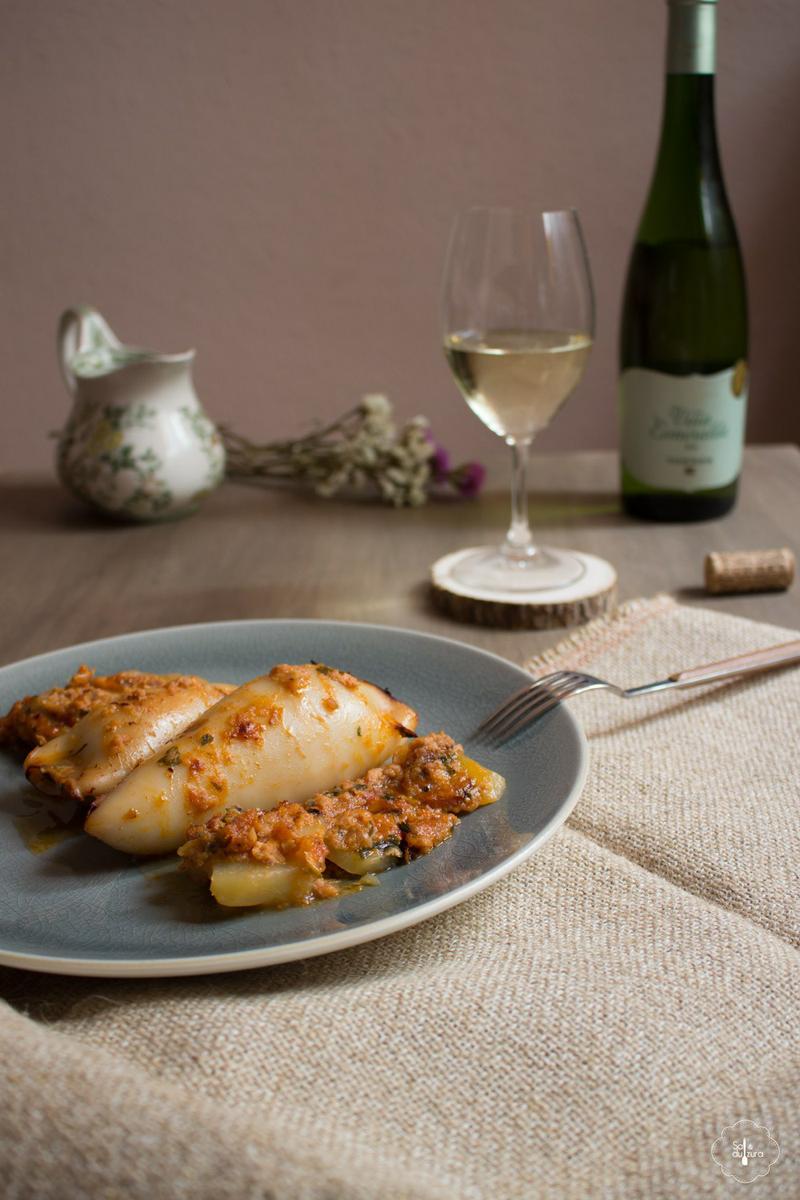 receta de calamares rellenos al horno