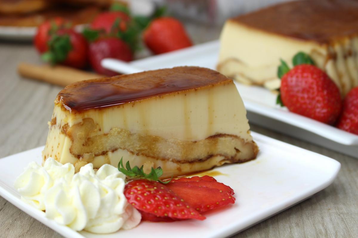 Pudin de torrijas sin lactosa