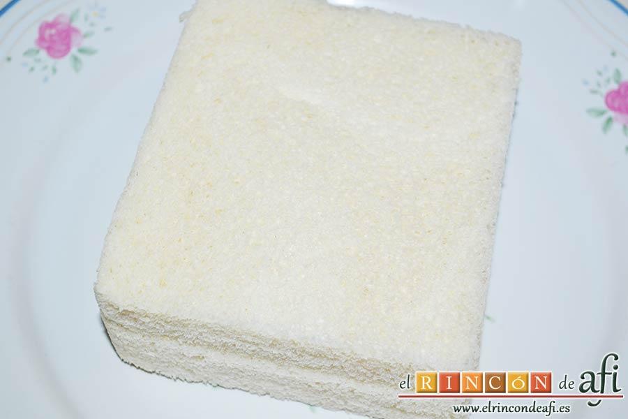 Queso en carroza, preparar el pan de molde