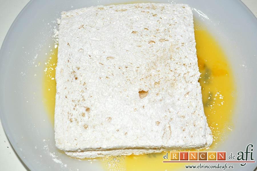 Queso en carroza, pasar por huevo batido