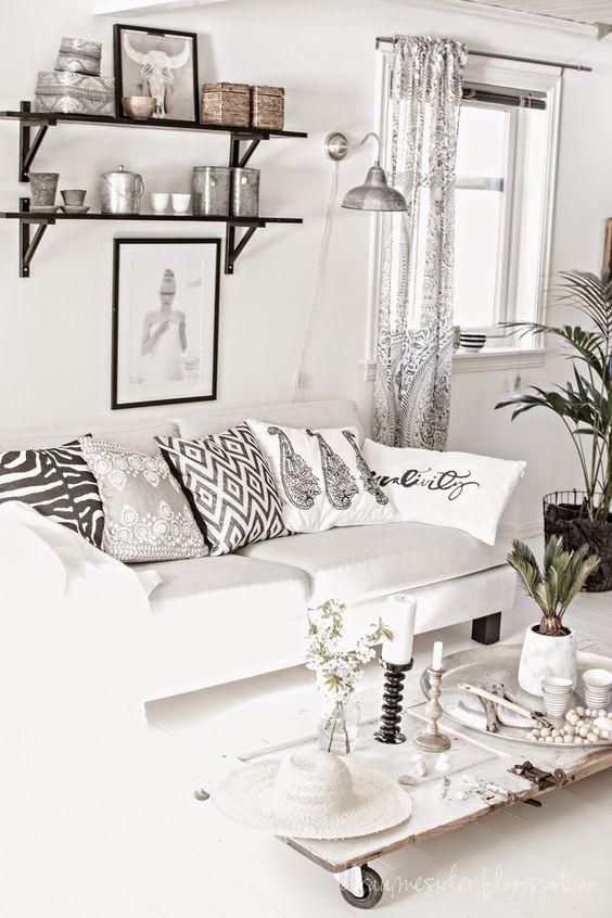 blanco y negro tejidos etnicos