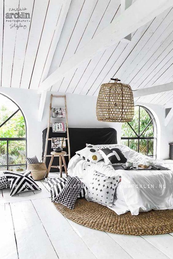 mimbre blanco y negro boho