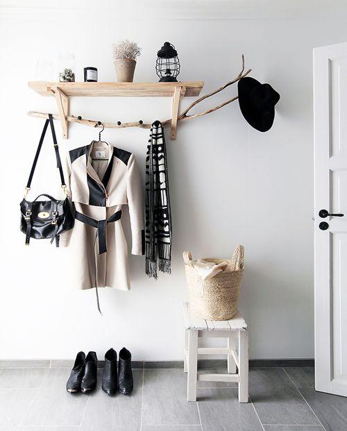 recibidor boho madera