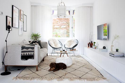 boho blanco y negro alfombra rombos