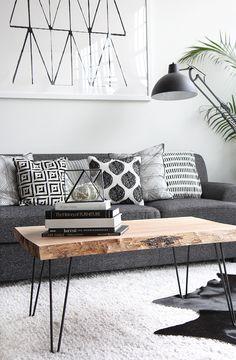 boho blanco y negro mesa madera