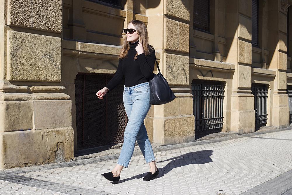 Trini | Acne Studios jeans Petit Bateau turtleneck The Row loafers