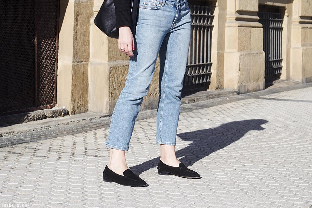 Trini | Acne Studios jeans Petit Bateau turtleneck The Row loafers