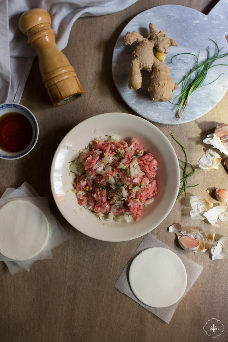 receta de gyozas con carne