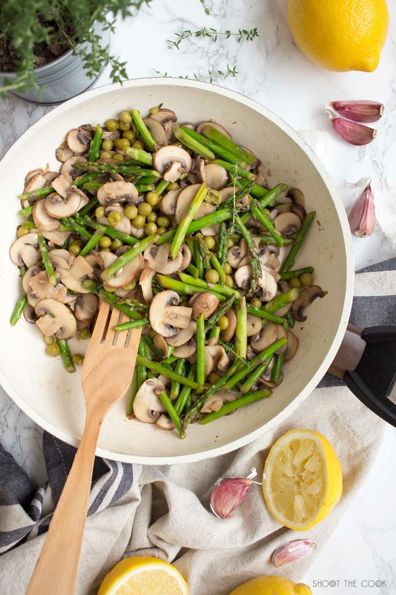 espaguetis con verduras al limon
