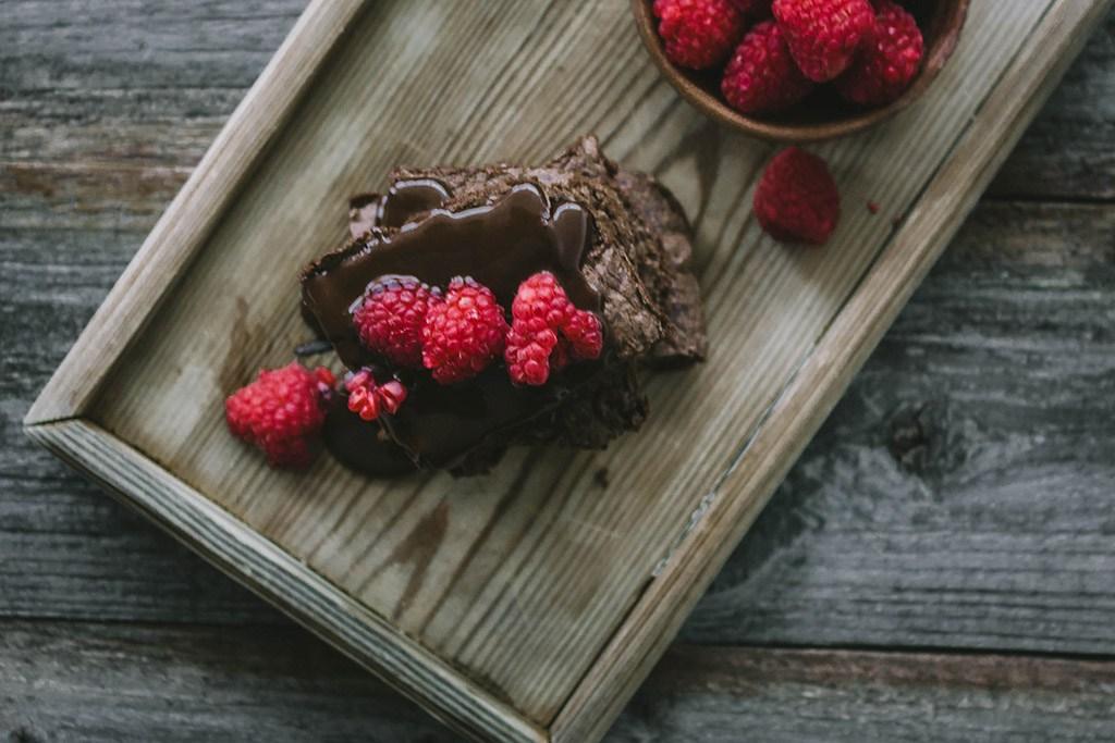 Receta brownie con frambuesa