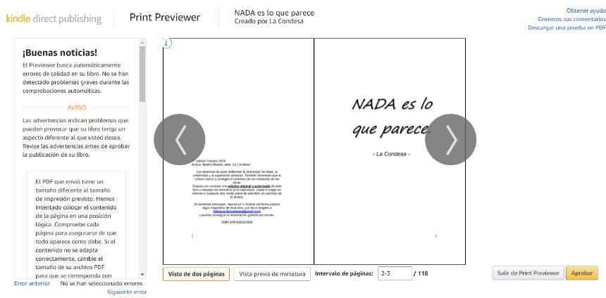 Captura de pantalla publicar libro