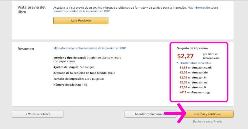 Captura de pantalla publicar libro