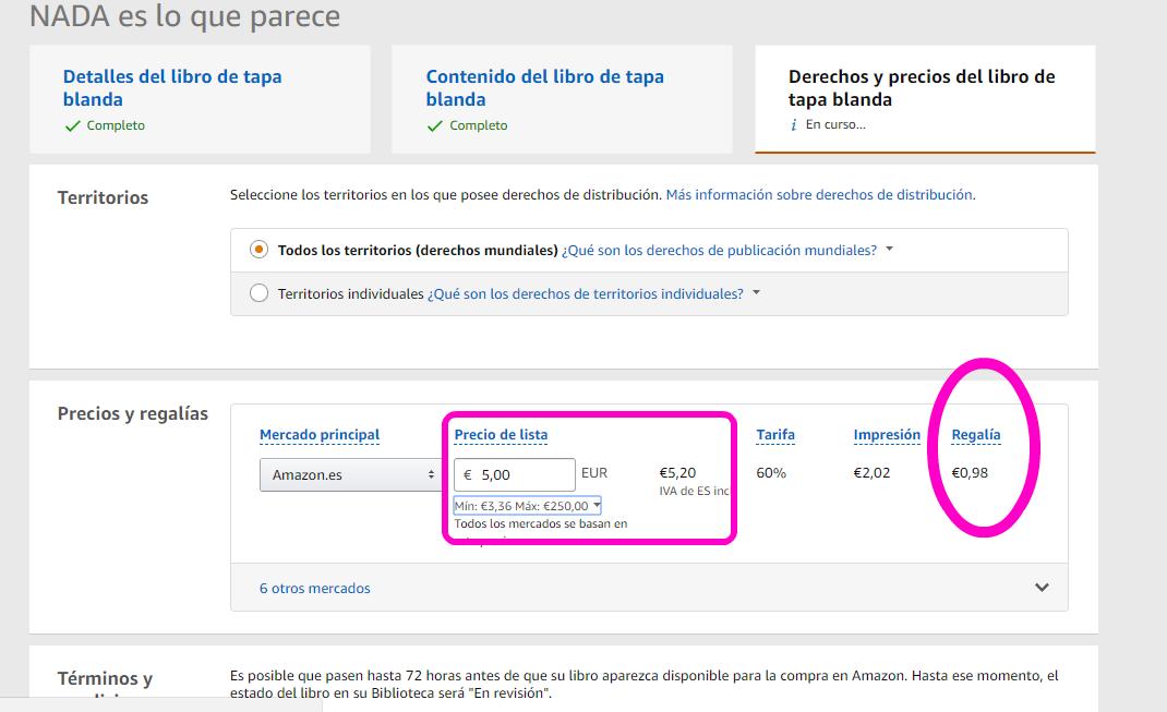 Captura de pantalla publicar libro