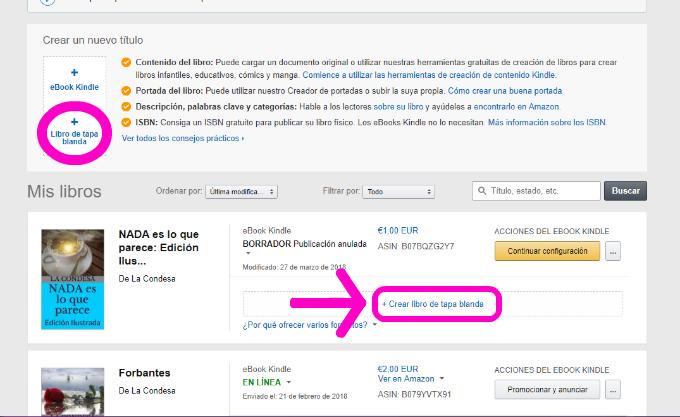 Captura de pantalla publicar libro