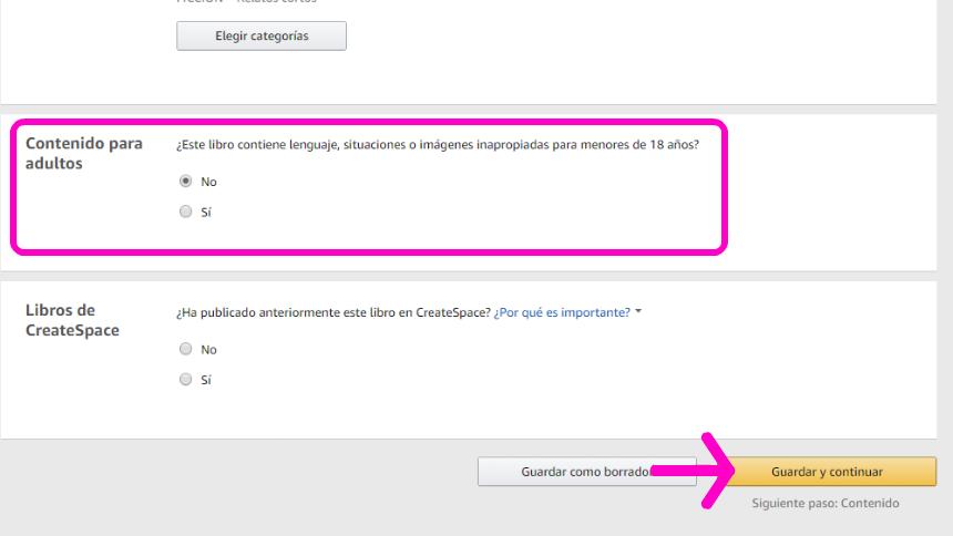 Captura de pantalla publicar libro