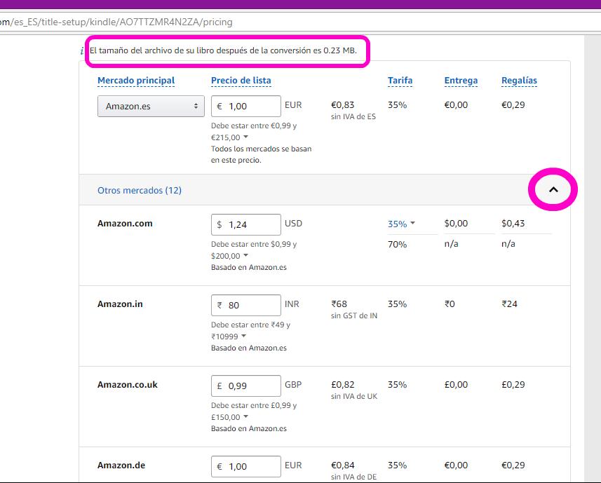 Captura de pantalla publicar eBook