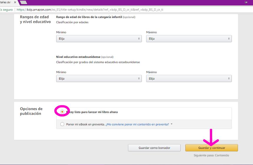 Captura de pantalla publicar eBook