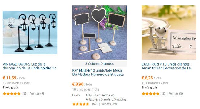 comprar sujeta tarjetas para seating cards de boda