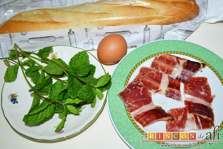 Sopa de hierbabuena, preparamos los ingredientes