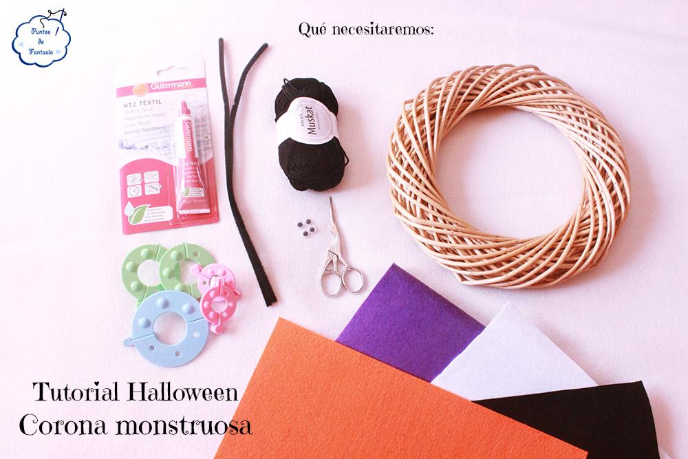 Tutorial Corona monstruosa de fieltro para Halloween