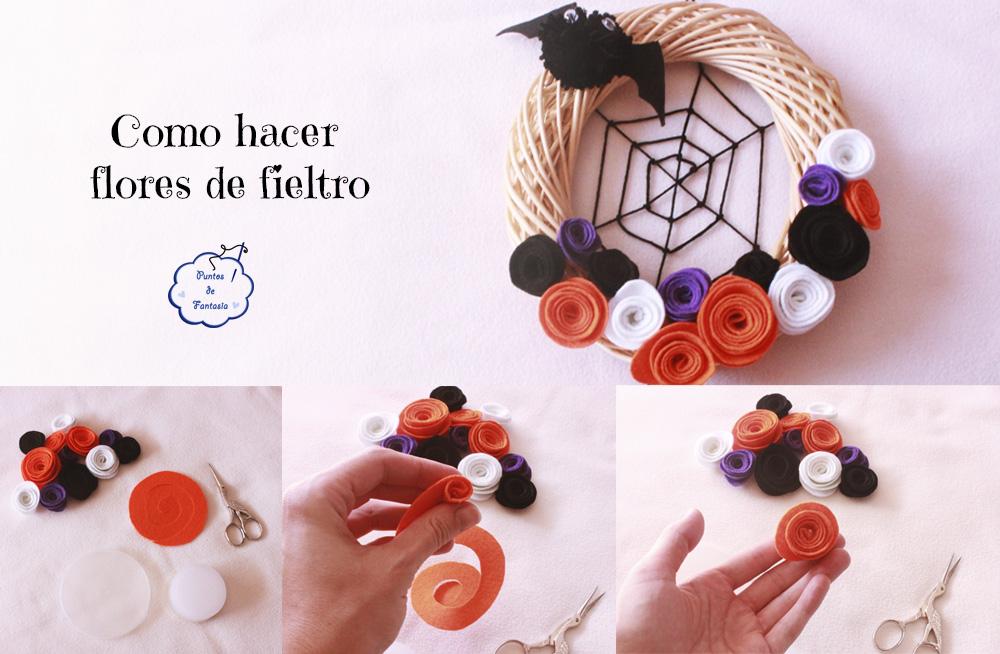 Tutorial Corona monstruosa de fieltro para Halloween