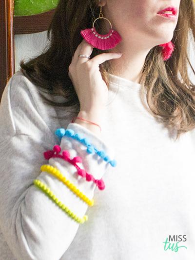 Pendientes borlas tendencia verano zara