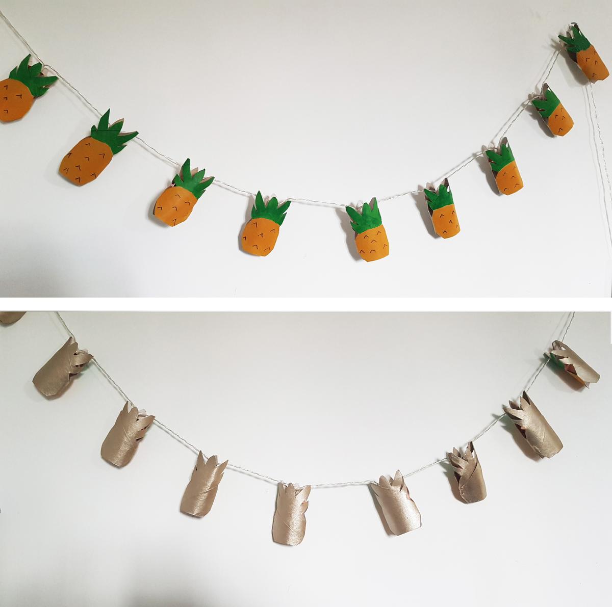 Guirnalda tropical DIY - Las dos opciones de la guirnalda de piñas